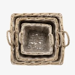 Skinbjerg firkantet planteKurv Rattan