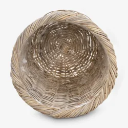 Skinbjerg rund Rattan plantekurv m. plast og kraftig kant