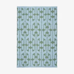 Skinbjerg vendbart tppe genbrugsplast bl og grn 120x180 cm.