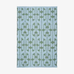 Skinbjerg vendbart tppe genbrugsplast bl og grn 120x180 cm.