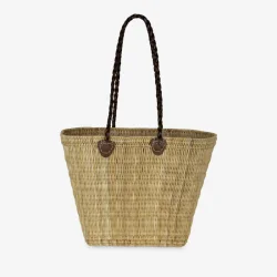 Skinbjerg strandtaske m. lderhank