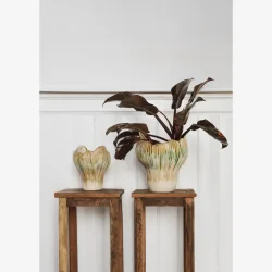 Madam Stoltz - Sidebord i genbrugstr, 30x30x75 cm