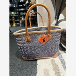 Madam Gr�skar - Strandtaske Bl� 39x25 cm.
