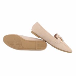OLGA - Moccasin m/guld detaljer Khaki