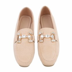OLGA - Moccasin m/guld detaljer Khaki