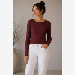 Marta Du Chateau - MdcAster Lang�rmet Bluse Bordeaux R�d