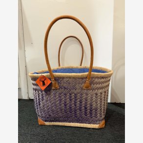 Madam Gr�skar - Strandtaske Bl�/lilla 46x30 cm.