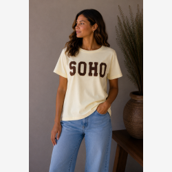 Marta Du Chateau - MdcHerdis T-Shirt "SOHO" Gul/Brun 