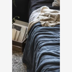 unse Gade brud Ib Laursen sengetæppe, vintage quilt mørke blå 240x240 cm. - Ib Laursen -  My Cozy House