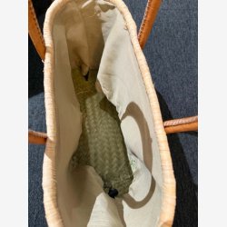 Madam Gr�skar - Strandtaske Lysegr�n 41x27 cm.