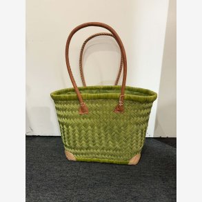 Madam Gr�skar - Strandtaske Gr�n 40x28cm.