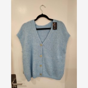 Vest, Strik Bl� Onesize 46%polyester, 20%lana, 20%nylon, 10%alpaca, 4%spandex