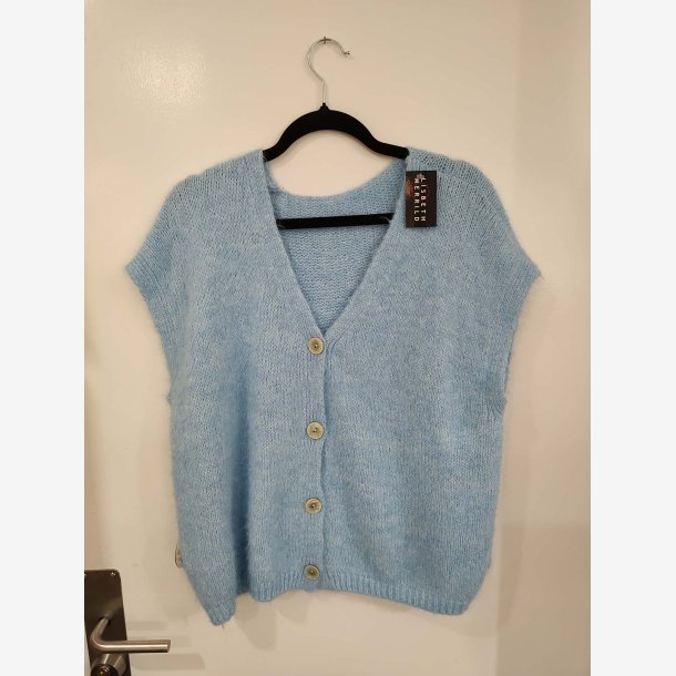 Vest, Strik Bl� Onesize 46%polyester, 20%lana, 20%nylon, 10%alpaca, 4%spandex