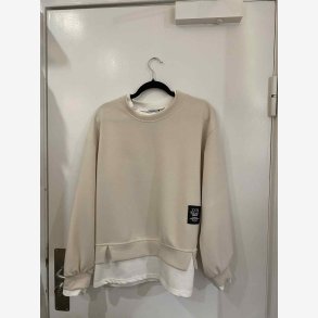 Sweatshirt m. t-shirt kanter Beige Onesize 65%viscose, 30%polyester, 5%elestane
