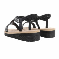 OLGA - Sandal m/elastik rem &amp; simili detaljer Sort