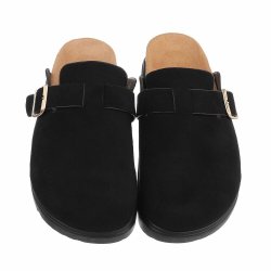 OLGA - Sandal Slip-In Sort m/"Guld" sp�nde