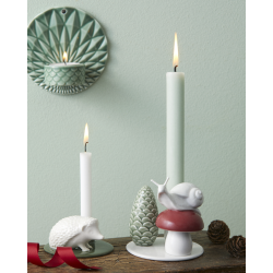 Dottir - Lysestage Winter Stories Snail and Mushroom H8,8xD9cm.