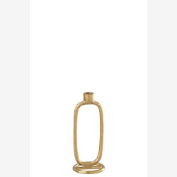 J-Line - Lysestage T/Kronelys aflang Aluminium Guld H: 24cm. 