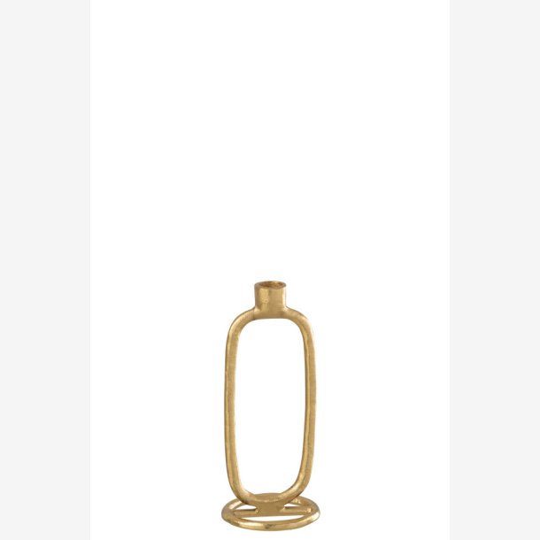 J-Line - Lysestage T/Kronelys aflang Aluminium Guld H: 24cm. 