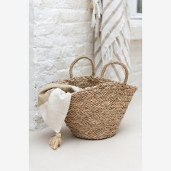 J-Line - Strandtaske flettet bast L: 41 B: 44 H: 38cm. 