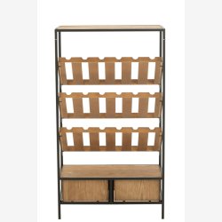 J-Line - Vinreol m/to skuffer tr/metal B: 70 H: 125 D: 33 cm.