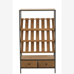 J-Line - Vinreol m/to skuffer tr/metal B: 70 H: 125 D: 33 cm.