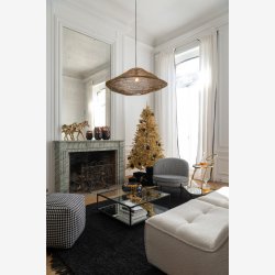 J-Line - Sofabord m/glasplade &amp; Spejl Hylde 80 x 36 x 80cm, Sort