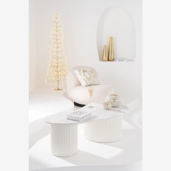 J-Line - Sofabord m/marmor bordplade 121x37,3x59,8 cm, Hvid 