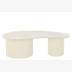 J-Line - Sofabord m/marmor bordplade 121x37,3x59,8 cm, Hvid 