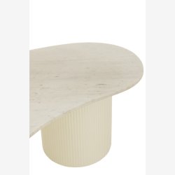 J-Line - Sofabord m/marmor bordplade 121x37,3x59,8 cm, Hvid 