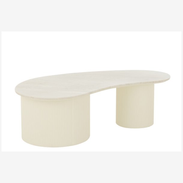 J-Line - Sofabord m/marmor bordplade 121x37,3x59,8 cm, Hvid 