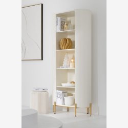 J-Line - Reol m/4 trhylder 84x190x38cm, Hvid/Guld