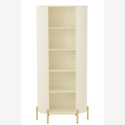 J-Line - Reol m/4 trhylder 84x190x38cm, Hvid/Guld