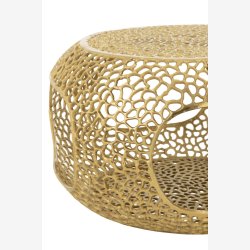 J-Line - Sofabord aluminium m/hul mnster 76,2x41x76,2cm, Guld 