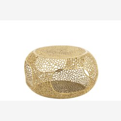 J-Line - Sofabord aluminium m/hul mnster 76,2x41x76,2cm, Guld 