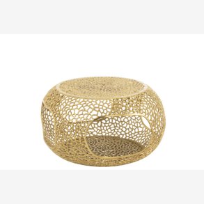 J-Line - Sofabord aluminium m/hul mnster 76,2x41x76,2cm, Guld 