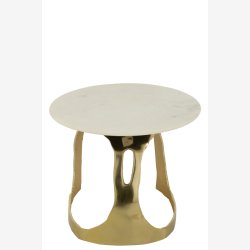 J-Line - Sidebord aluminium m/marmor bordplade ca. 50x38x50cm, Guld 