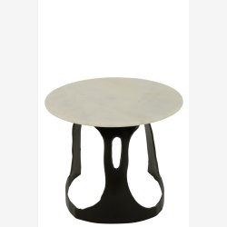 J-Line - Sidebord aluminium m/marmor bordplade ca. 50x38x50cm, Sort