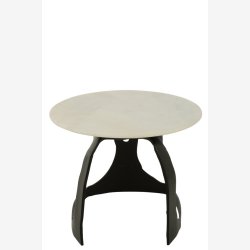 J-Line - Sidebord aluminium m/marmor bordplade ca. 50x38x50cm, Sort