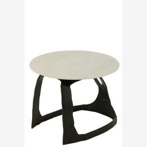 J-Line - Sidebord aluminium m/marmor bordplade ca. 50x38x50cm, Sort