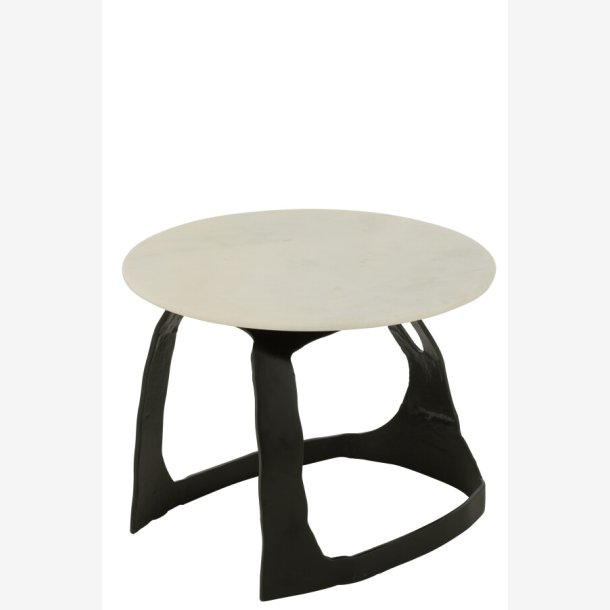 J-Line - Sidebord aluminium m/marmor bordplade ca. 50x38x50cm, Sort