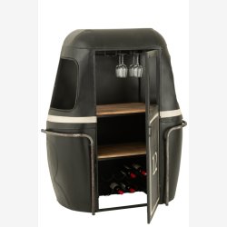 J-Line - Svvebane barskab metal &amp; tr 135x154x47cm, Sort 