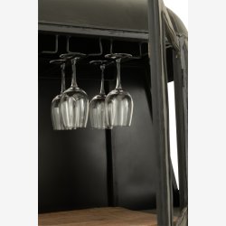 J-Line - Svvebane barskab metal &amp; tr 135x154x47cm, Sort 