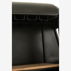 J-Line - Svvebane barskab metal &amp; tr 135x154x47cm, Sort 