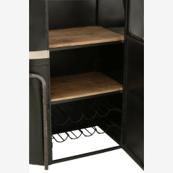 J-Line - Svvebane barskab metal &amp; tr 135x154x47cm, Sort 