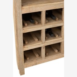 J-Line - Bardisk m/hylder, flaske opbevaring &amp; glasophng mango tr 180x108x65cm, Natur