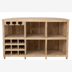 J-Line - Bardisk m/hylder, flaske opbevaring &amp; glasophng mango tr 180x108x65cm, Natur