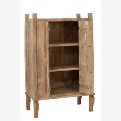 J-Line - Skab m/2 hylder mango tr 110x174x58cm, Natur