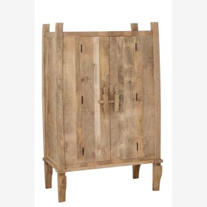 J-Line - Skab m/2 hylder mango tr 110x174x58cm, Natur