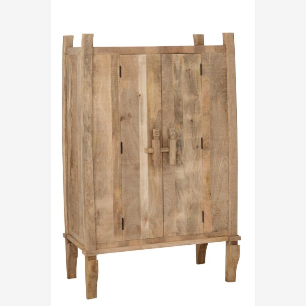 J-Line - Skab m/2 hylder mango tr 110x174x58cm, Natur